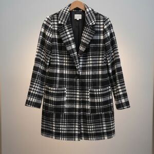 LOFT Black and White Plaid Blazer